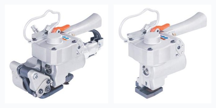 AQD-19 and RJ-250 plastic pneumatic strapping tools, side by side