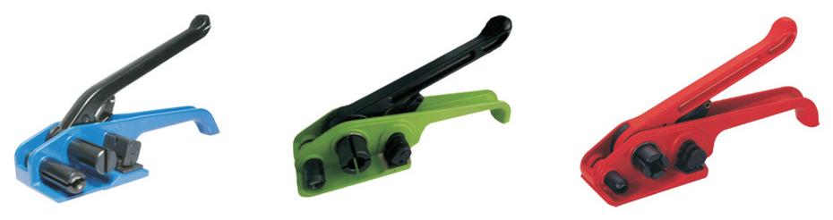 B340, B314 and B330 PP/PET manual strapping tensioners, side by side
